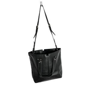 Black Leather Times‎ Arrow Bag Shoulder Crossbody Gold Accents